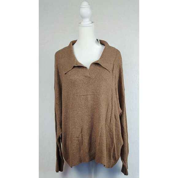 Old Navy Sweaters - Old Navy Women's Size XXL Brown Super Soft Rib-Knit Collared Sweater NWT